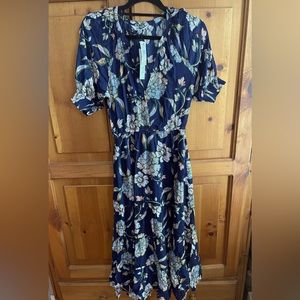 Calabasas Queen Tiered Button Front MIDI Dress